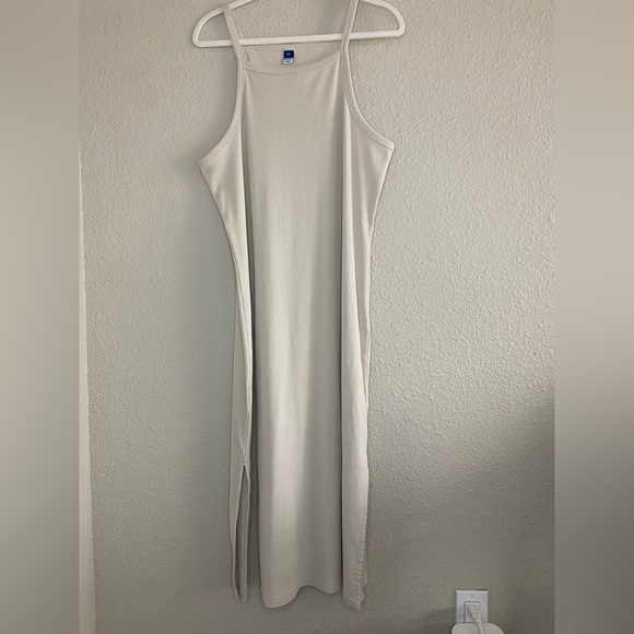 Old Navy Dresses & Skirts - CREAM Ribbed knit high neck midi dress old navy